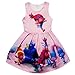 ZHBNN Little Girls Printed Princess Dress Cartoon Party Dress (Pink,110/3-4Y)