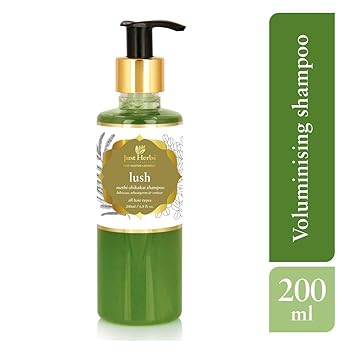 Just Herbs Ayurvedic Lush Methi Shikakai Shampoo for Hair Growth, SLS & Paraben Free - 200 ML