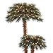 Home Heritage 5ft and 3ft Pre-Lit Double Tropical Christmas Tree – Artificial Palm with 150 White Incandescent Lights and 100 Branch Tips – Indoor Holiday Decor