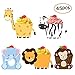 45 Pack Zoo Animal Cupcake Toppers Cupcake Wrappers For Jungle Safari Baby Shower Decorations,Kids Birthday Party Supplies