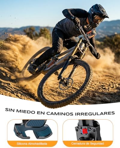 Soporte Movil Moto 360° Rotación, Cerradura 1s y Protección Segura Soporte Movil Bicicleta para Manillar de 0.71-1.4" Diámetro, Soporte Móvil Bicicleta Compatible con iPhone 4.7-6.8", GPS