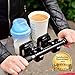 Universal Stroller Cup Holder + 2 Hooks | Attachable Drink Holder Fits All Strollers, Bike, Wheelchair, Pushchair | Adjustable Water Bottle Holder by Aflario