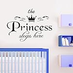 Botrong "The Princess Sleeps Here " Decal Living Room Bedroom Vinyl Carving Wall Decal Sticker