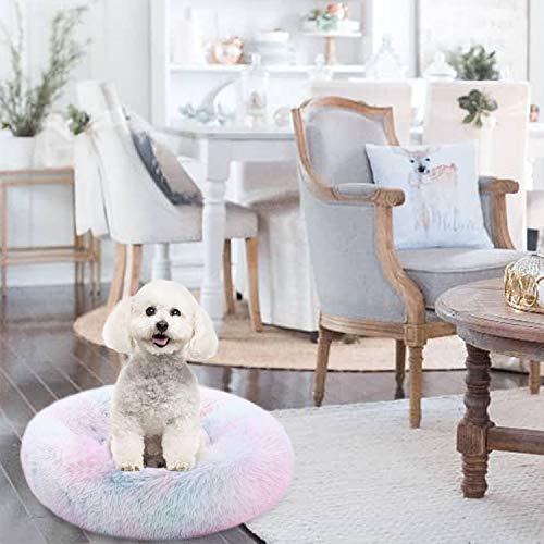 KAMA BRIDAL Marshmallow Cat Bed, Round Donut Beds Sofa for Small Dogs