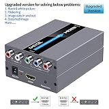 EASYCEL 1080P 5RCA RGB YPbPr Component to HDMI Scaler Converter(with Scaler Function, Aluminum), Component YPbPr Input HDMI Output for DVD, PSP, Xbox 360, PS2, Nintendo NGC, Bose 3-2-1