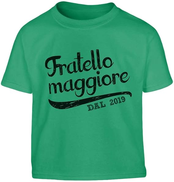 Regali Di Natale Per Fratello Maggiore.Shirtgeil Fratello Maggiore Dal 2019 Scritta In Nero Idea Regalo Maglietta Per Bambini 1 2 Anni 86 94cm Verde Amazon It Abbigliamento