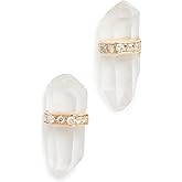 JIA JIA Women's Crystal Quartz Diamond Bar Earrings, Gold, One Size