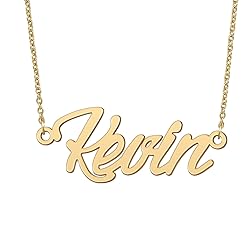 BYBWBL Kevin Name Pendant Necklace 18k Gold Plated