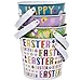 4 Pack Tin Metal Easter Pail Buckets 4.75” In 4 Assorted Designs Round Baskets Small Pails with Handles For Easter Egg Hunt Stuffers Kids Party Favors Supplies Candy Centerpieces by Gift Boutique