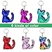 Sequin Keychain Cat Shape, Outee 30 Pcs Flip Sequin Keychain Hanging Key Chain 6 Different Colors Decoration Party Favors Supplies Gift for Kids Adults