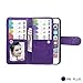 Case for iPhone 6/6S Plus,xhorizon TM FLK Premium Leather Folio Wallet Magnetic Purse Flip Book Style Multiple Card Slots Cash Case Cover for iPhone 6 Plus/6S Plus (Purple)