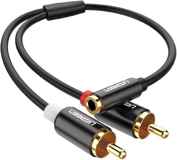 UGREEN Câble RCA Jack 3.5mm Femelle vers 2 RCA Mâle Audio Câble Stéréo