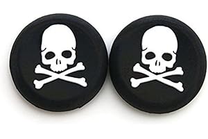 AMBERTOWN Silicone Thumb Stick Grip Cap Joystick Thumbsticks Caps Cover for PS4 Xbox One PS3 Xbox 360 PS2 Game Controllers (White Skull)