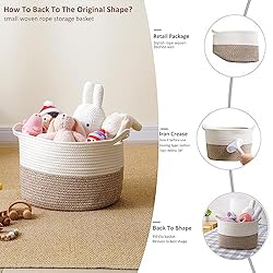 JIA QAQ Square Cotton Rope Samll Baskets With