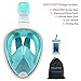 HELLOYEE Full Face Snorkel Mask for Adults Kids Panoramic View Snorkeling Mask Free Breathing Anti-Fog Anti-Leak Design with Detachable Camera Mount