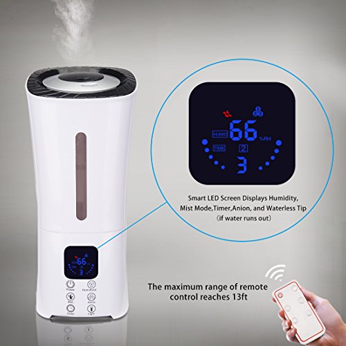 image for RUBEDER Ultrasonic Humidifier Cool Mist with Remote Control Humidity M