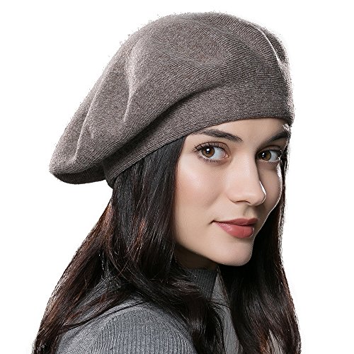 ENJOYFUR Women French Beret Hat Autumn Wool Knitted Cap Beret Beanie