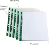 Summit A4 Glass Clear Punched Pockets 100 Pack Universal Multi-Punched view 3