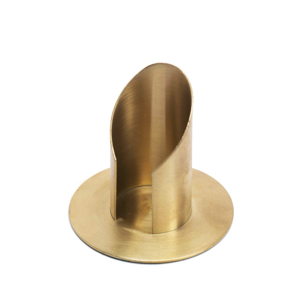 NKlaus candle holder 8cm high candle holder for communion candle Ø 4cm brass candlestick gold christening candles stick candles 2828