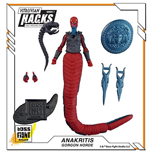 Boss Fight Studio Vitruvian H.A.C.K.S. Greek Fantasy Series – Anakritis Gorgon Action Figure - Highly Articulated Collectible & Customizable Figurine with Interchangeable Parts & Accessories - 1:18