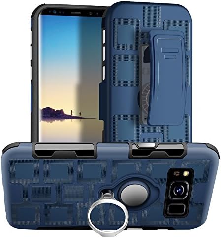 Samsung S8 Plus Holster Case,MAHYVE 360°Adjustable Metal Ring Grip Kickstand Cover Compatible with Magnetic Car Mount Holder for Samsung Galaxy S8 Plus(Diamond Blue)