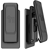 Universal Belt Clip for Cell Phone, [2-Pack] Nakedcellphone Attachment for Flip Phone, Smartphone, iPhone, iPod Touch/Nano, Apple TV Remote, Garage Clicker, etc (360 Ratchet Rotation and Kickstand)