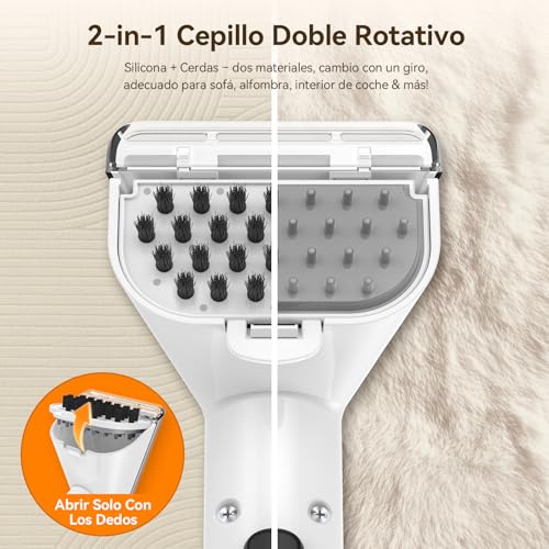 Uwant Y100 Aspiradora de Agua Tapiceria, 600W 18 kPa, Doble Depósito 1.2L y Autolimpieza, Higieniza 99.9% con Detergente 500ml y Cepillos, Limpiador de Tapicerías, Para Sofá, Alfombra y Colchón