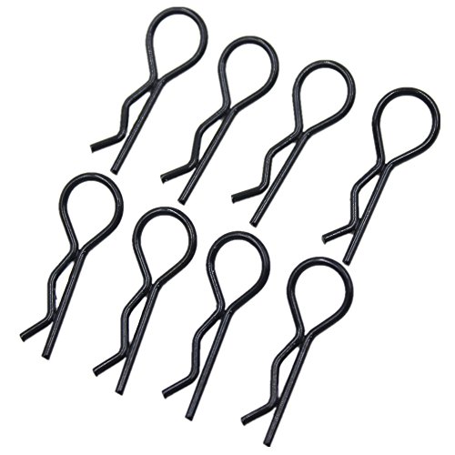 100-Pack RC 1/10 Body Clips Pins Bend Post Black Remote Control Car Parts Truck Buggy Shell Hobbypark