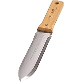 NISAKU NJP650 The Original Hori Hori Namibagata Japanese Stainless Steel Weeding Knife, 7.25-Inch Blade