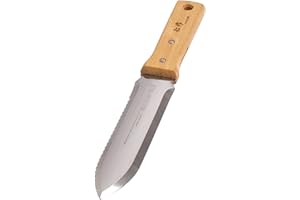 Nisaku NJP650 Japanese Hori Garden Landscaping Digging Tool with Stainless Steel Blade & Sheath, 7.25"