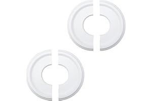 Semetall 2Pcs Lighting PU Ceiling Medallion,White Ceiling Medallion 10 inches for Light Fixtures,Ceiling Fans,Chandeliers