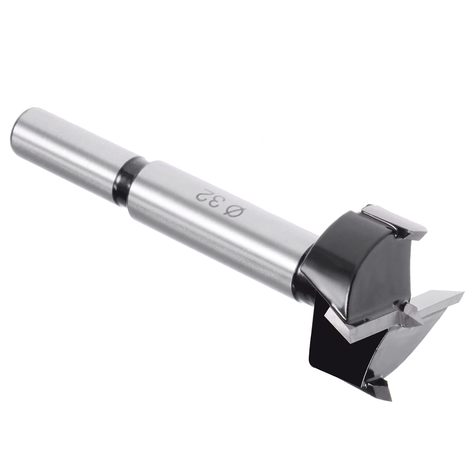 Kozelo Forstner Drill Bit - [32mm] Tungsten Carbide Auger Opener for Wood Furniture Hinge Woodworking Use, Round Shank, Black