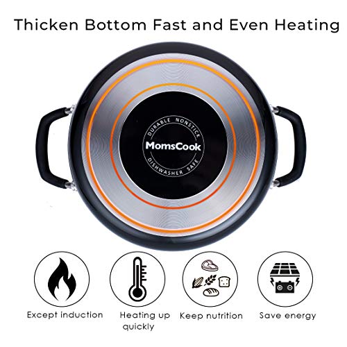 Momscook Stockpot 5Quart Covered Dutch Oven, Classic Brights Hard