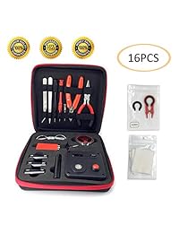 Kit de herramientas de construcción de bobina para el hogar, juego de herramientas de reparación de 16 piezas con juego de jig de bobina (V4)/521 Mini pestañas/pinzas de cerámica/cortador de alambre/cepillo limpiador