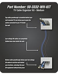 DataComm 50   3332 wh kit Kit de organizador de cables de TV de panel plano, Color blanco