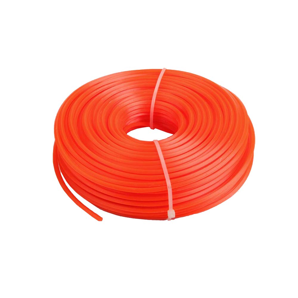 Buwico 3.0mm Nylon grass Trimmer Line Brush Cutter Wire Heavy Duty Strimmer Core String for Over Grown Grass and Weeds (Square, 3mmx50m)