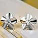 Eove Jewelry Women Sterling Silver Hawaiian Plumeria Flower Cubic Zirconia Stud Earrings