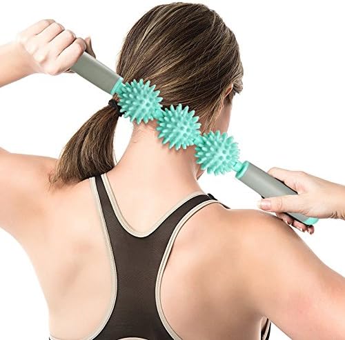 Millton Fascia and Cellulite Blaster Remover Muscle Roller, Trigger Point Body Massager with 5 Balls Fat Stick Myofascial Release Tool Acupressure Therapy For Men and Wome (Three Balls)