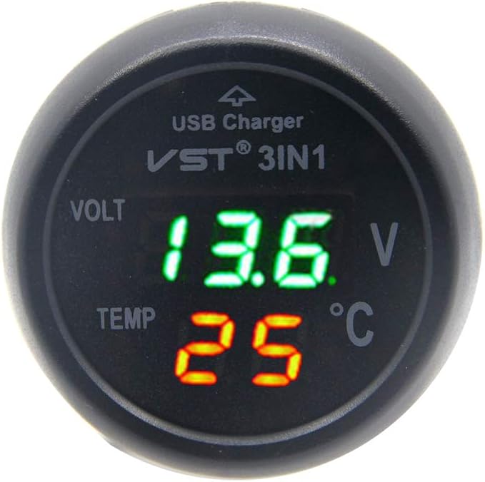 RKURCK 12V24V 3in1 Universal Green Cigarette Lighter Car usb port