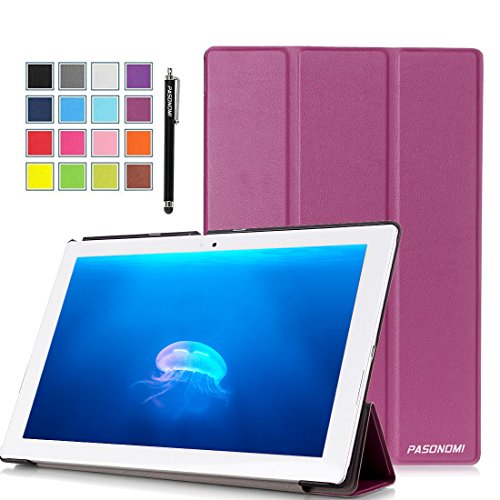 Sony Xperia Z4 Tablet Case, Pasonomi Ultra-Slim and Ultra-light PU Leather Folio Case Stand Cover With Smart Cover Auto Wake / Sleep Feature for Sony Xperia Z4 Tablet-PC 10.1 inch (Slim Series Purple)