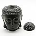 Omonic Porcelain Zen Garden Yoga Meditation Black Thai Buddha Head Statue Essential Oil Burner Home Decor (Black)