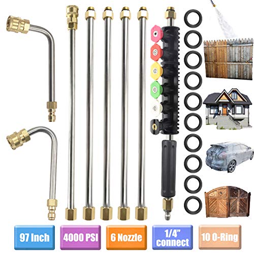 Upgraded Version Pressure Washer Extension Wand Set, Replacable Power