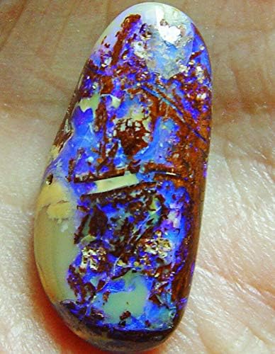 16.6 Carat Boulder Opal undrilled Electric Blue Violet Throughout, 31 x 15 x 5mm LD-12