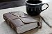 Antique Dark Brown Crazy-Horse Leather Journal (Handmade) - Leather Cord Coptic Bound and leather tie closure -SPECIAL OFFER NOW + 10% OFF!