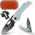 KEENSUN Pocket Folding Knife with Light Green G10 Handle and D2 blade–Tactical Knife, Hunting Knife, Flipper Knife,EDC Knife.Thumb stud Assisted Opening Knifes with Liner Lock and Pocket clip.Good for Camping, Hiking, Indoor and Outdoor Activities.