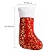 SANNO 6 Pcs 16 inch Red Christmas Stockings, Bulk Gifts Holder Classic Craft Socks Gold Snowflakes with White Cuff Design, 16