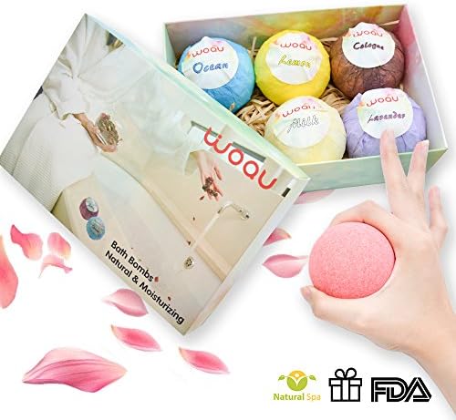 Bath Bombs Gift Set,6 Large Organic Spa Fizzies Kit, USA design Gifts For Women, Mom, Girls, Teens