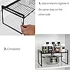 KZOBYD-Extendable-Kitchen-Cupboard-Shelf-Organiser-Adjustable-Pantry-Storage-Unit-Practical-Cabinet-Storage-Shelf-Stand-Spice-Rack-Multi-Function-Space-Saver-for-Counter-Tops-Black-M KZOBYD Extendable Kitchen Cupboard Shelf Organiser Adjustable Pantry Storage Unit Practical Cabinet Storage Shelf Stand…