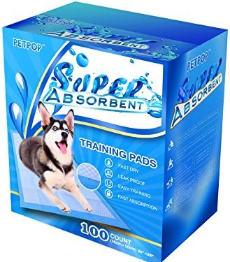 Petpop Super-Absorbent Puppy Pads and 22 by 22 Inches Dog Training Pad for Puppy Housebreaking -100 Count of Pads
