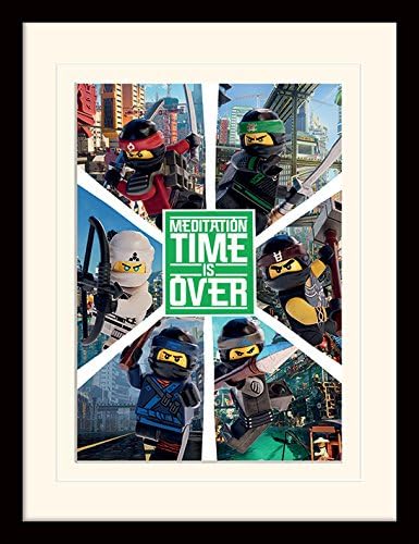 LEGO Ninjago Movie SIX NINJAS Framed and Mounted Print, Paper, Multi-Colour, 42 x 32 x 2.4 cm